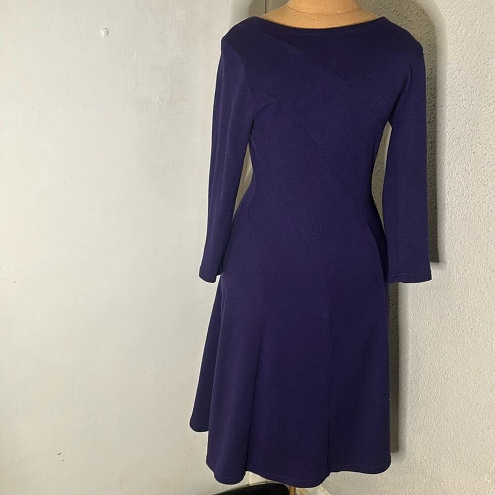 Jones NY Purple Swing Sweater Dress S Rockabilly Classic Corporate Siren Preppy